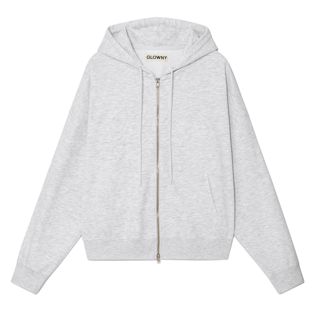 Glowny Jordan Zip-Up Hoodie in Melange Grey